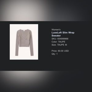 Abercrombie & Fitch Taupe LuxeLoft Slim Wrap Sweater